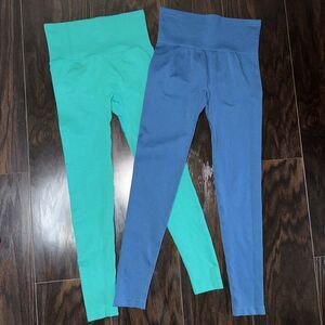 2pc Set Women’s S Small Booty Popping Leggings Waist Snatching